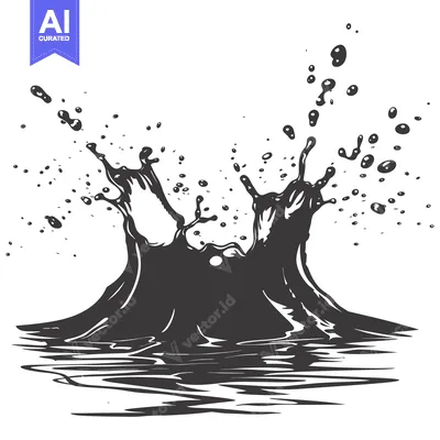 Premium design asset: Black and White Ink Splash Illustration