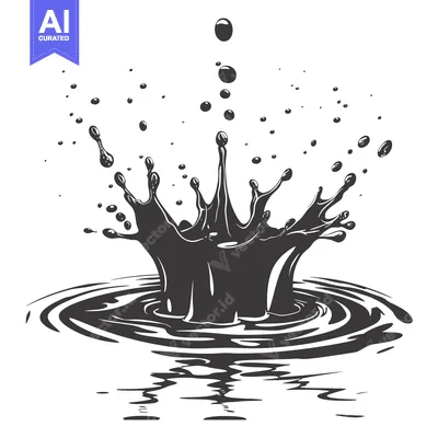 A Black Liquid Splashing and Creating Ripples in Water