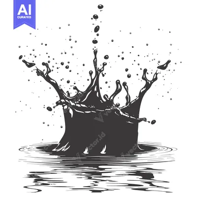 Aset desain premium: A Liquid Splash Creates a Crown-Shaped Pattern in Water