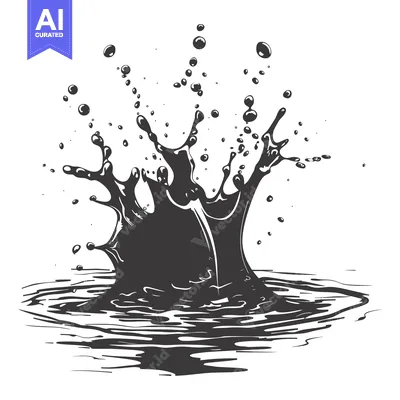 Ink Drop Splashing and Creating Ripples in Water
