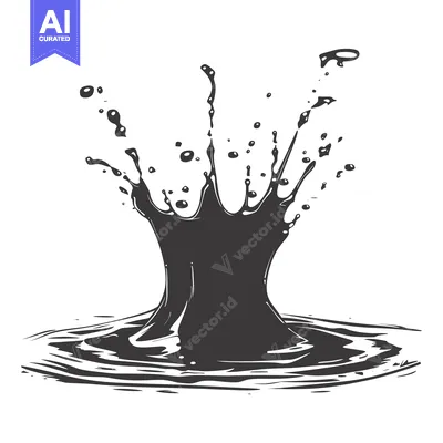 A Single Drop of Liquid Splashing and Creating Ripples in Water