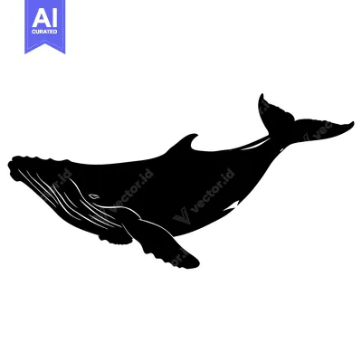 Aset premium populer: Black and White Silhouette of a Humpback Whale