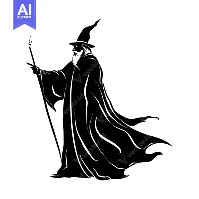 Aset premium populer: A Wizard Holding a Staff With a Glowing Tip