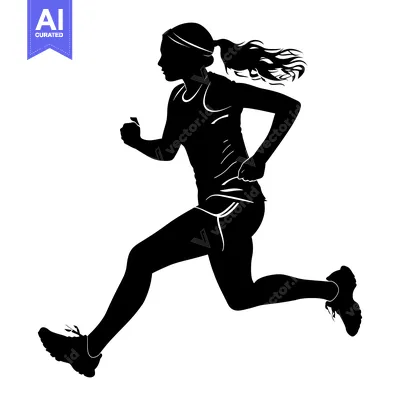 Popular premium asset: Silhouette of a Female Runner in Mid-Stride