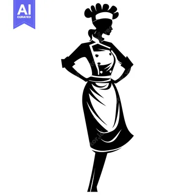 Popular premium asset: Silhouette of a female chef with hands on hips