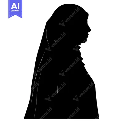 Popular premium asset: Silhouette of a Woman in a Headscarf