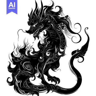 Popular premium asset: A Silhouetted Chinese Dragon with Intricate Details