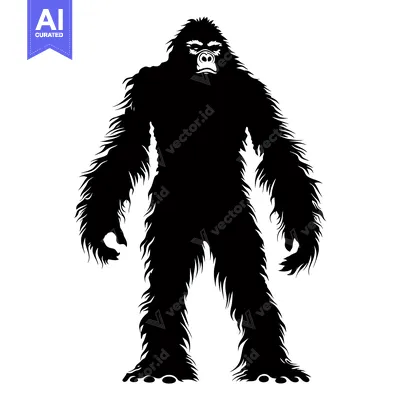 Aset premium populer: Silhouette of a Bigfoot with Furry Arms and Legs