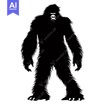 Aset premium populer: Silhouette of a Bigfoot Standing Upright