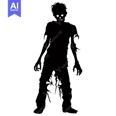Popular premium asset: Silhouette of a Zombie with Ripped Clothing
