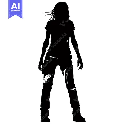 Silhouette of a Woman in Ripped Clothing