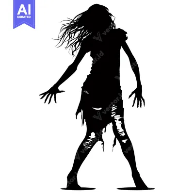 Premium design asset: Silhouette of a Woman Emerging From the Ground
