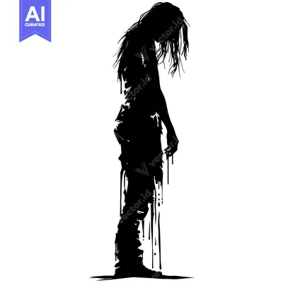 Silhouette of a Person Dripping with Liquid