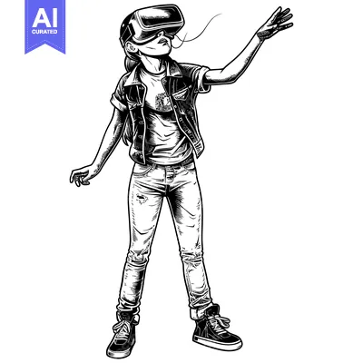A Person Experiencing Virtual Reality With Headset