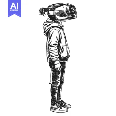 A person wearing a VR headset looking into the virtual world