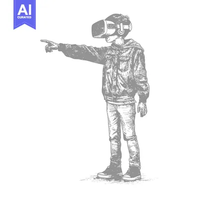 Popular premium asset: A Person Wearing Virtual Reality Goggles Pointing Off-Screen