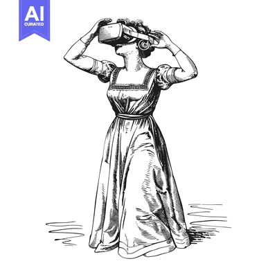 Woman in a Dress Experiencing Virtual Reality