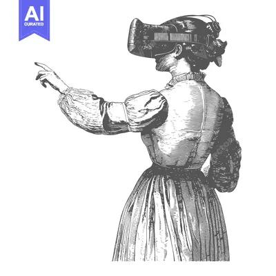 Aset premium populer: Victorian Woman Wearing a Virtual Reality Headset