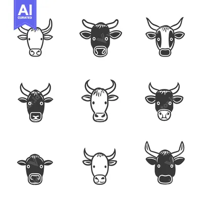 Popular premium asset: Nine Black and White Cow Heads in a Grid Pattern