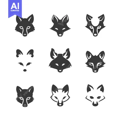 Popular premium asset: Nine Black and White Fox Head Silhouettes in Different Styles