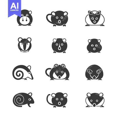 Premium design asset: Nine Black and White Mouse Icon Illustrations