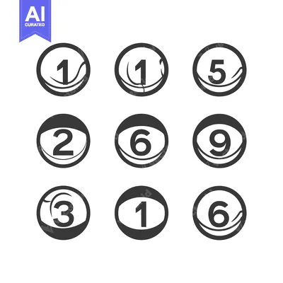 Aset premium populer: Nine Circular Icons with Numbers 1-9