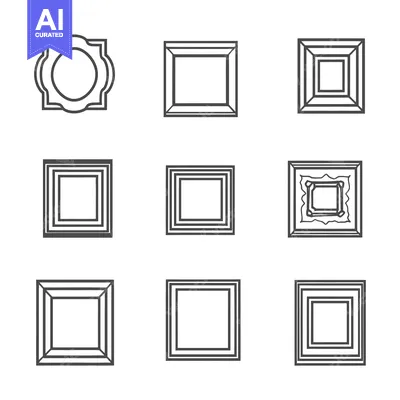 Aset premium populer: Nine different frame designs for pictures and artwork.