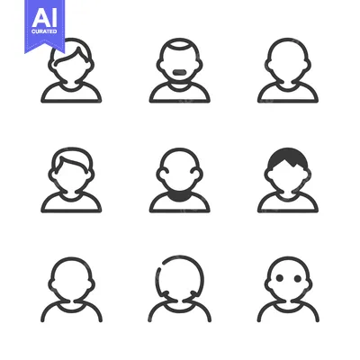 Popular premium asset: Nine Different Line Art Illustrations of Human Profile Icons