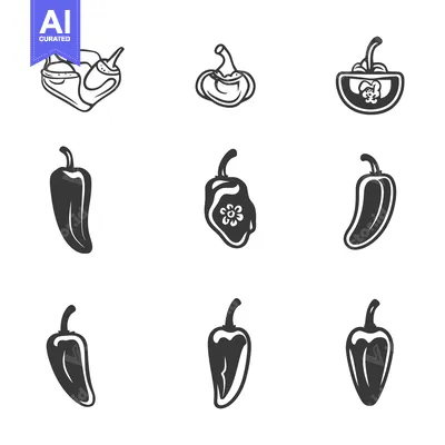 Popular premium asset: Nine Different Styles of Bell Pepper Illustrations