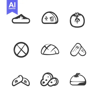 Nine Japanese New Year's Food Icons