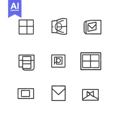 Popular premium asset: Nine Line Art Icons of Windows, Envelope, and Camera