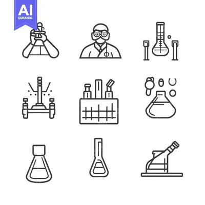 Popular premium asset: Nine Line Art Illustrations of Lab Equipment