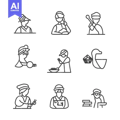 Popular premium asset: Nine Line Drawings of People in Different Poses and Situations