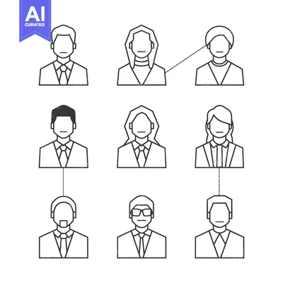 Popular premium asset: Nine Outline Icons of People in Suits