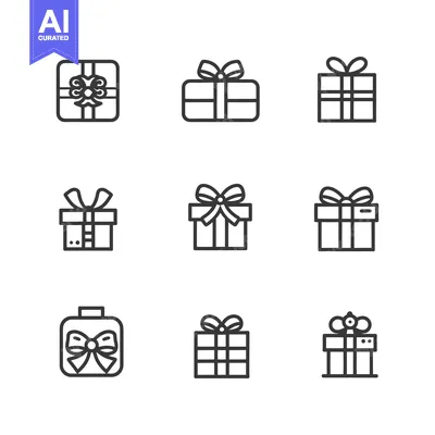 Popular premium asset: Nine Outline Illustrations of Wrapped Gifts with Bows