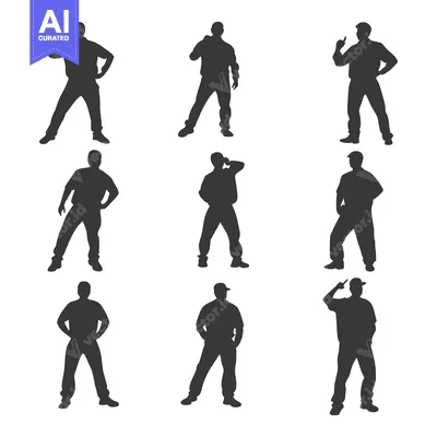 Popular premium asset: Nine Silhouettes of Men in Different Poses