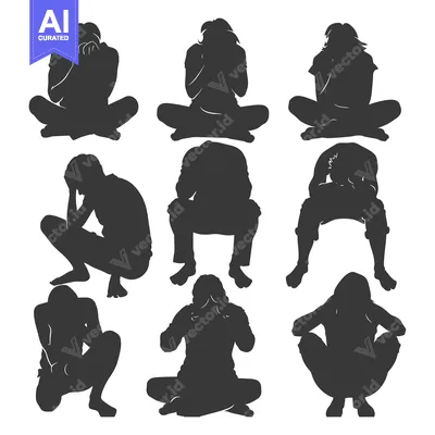 Popular premium asset: Nine Silhouettes of People Sitting and Holding Their Heads