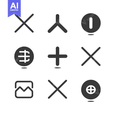 Aset desain premium: Nine Simple Black and White Interface Icons