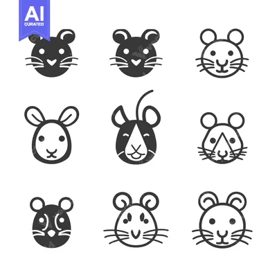 Popular premium asset: Nine Simple Mouse Faces in Different Styles