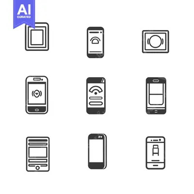 Aset desain premium: Nine Smartphone Icons with Different Features and Functions