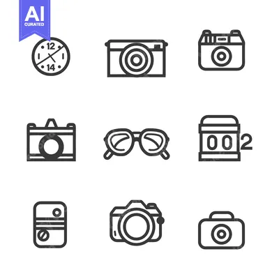 Popular premium asset: Nine simple black line art icons depicting various objects