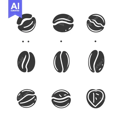 Popular premium asset: Nine Unique Coffee Bean Icons in Black and White
