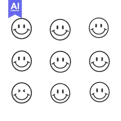 Premium design asset: Nine Variations of a Simple Smiley Face Icon