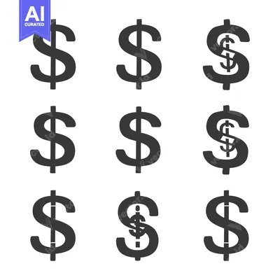 Popular premium asset: Nine Variations of the Dollar Sign in Black
