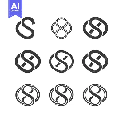 Aset desain premium: Nine Variations of the Letter S Forming a Circle