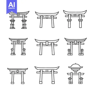 Nine Variations of Traditional Japanese Torii Gates
