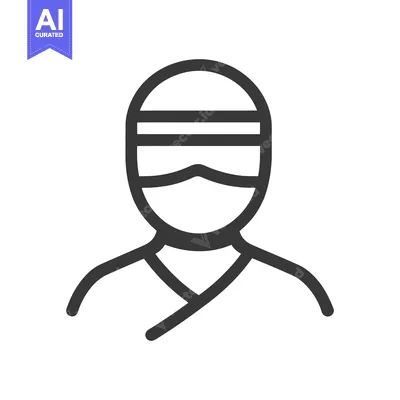 A simplified minimalist outline illustration of a shrouded person
