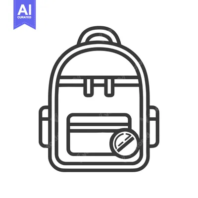 Premium design asset: Minimalist Backpack Icon with Travel Ban Symbol, Vector Illustration
