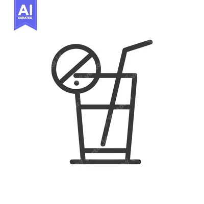 Aset premium populer: Minimalist Icon of Drink with Straw and Lemon Slice
