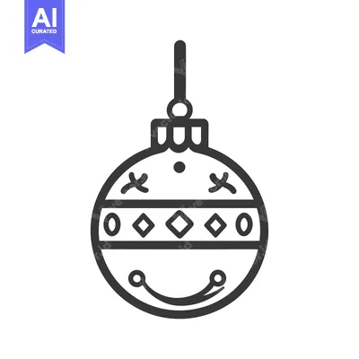 Aset premium populer: A simple line drawing of an ornament for festive decor